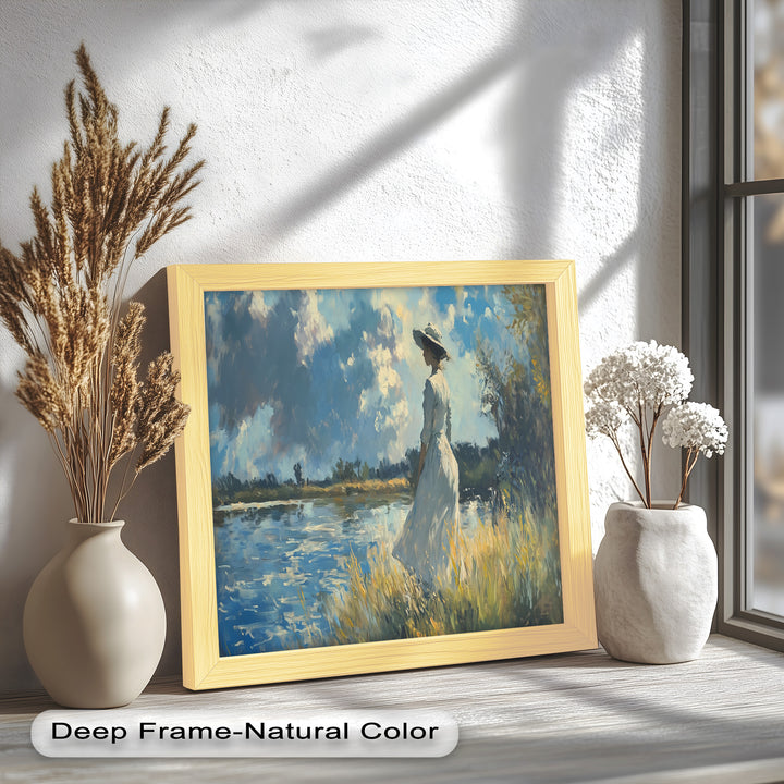 Lady by the River – Impressionist Oil Painting