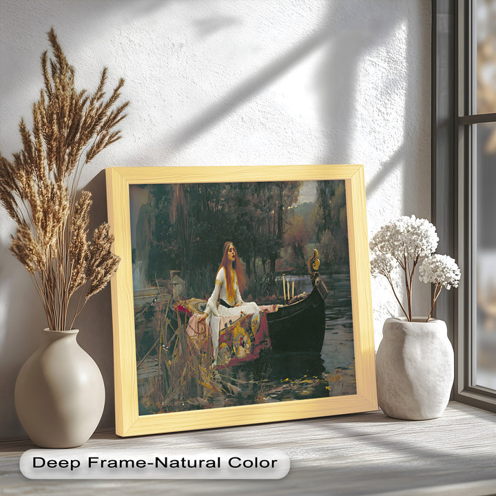 The Lady of Shalott – Romantic River Journey Historic Oil Painting