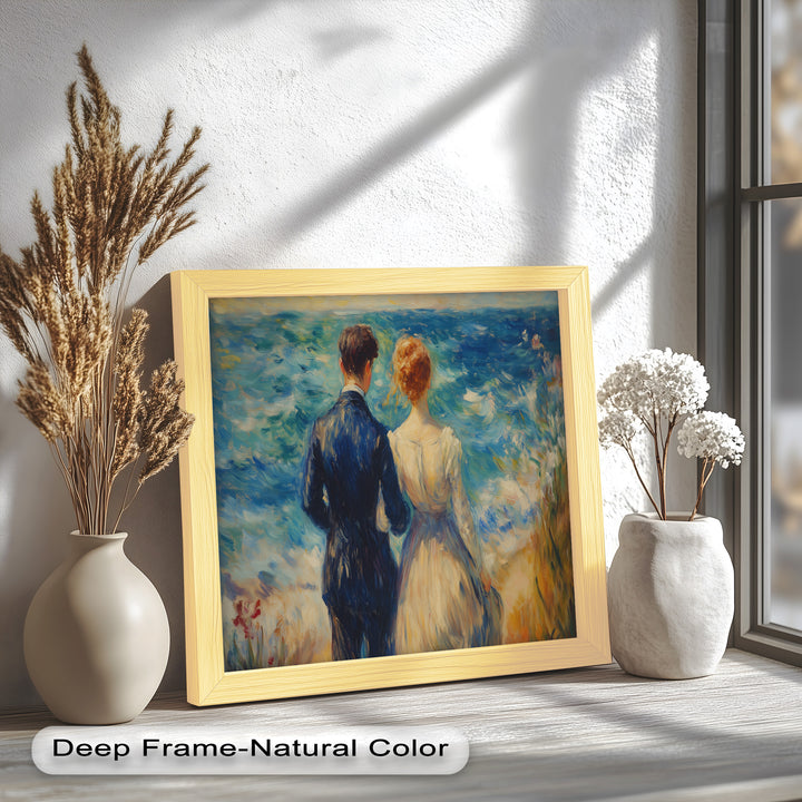 Lovers by the Sea – Romantic Impressionist Oil Painting