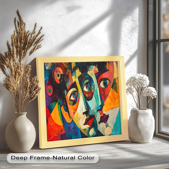 Entwined Visions Oil Painting – Fauvist Dual-Face Expressionism