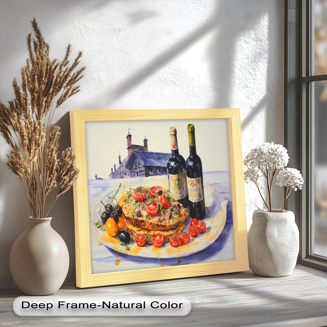 Tuscan Table – Rustic Lasagna and Wine Still Life Food Painting