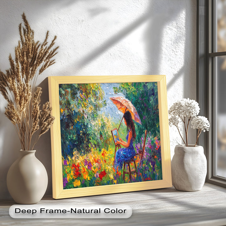Colorful Garden Scene – Impressionist Oil Painting