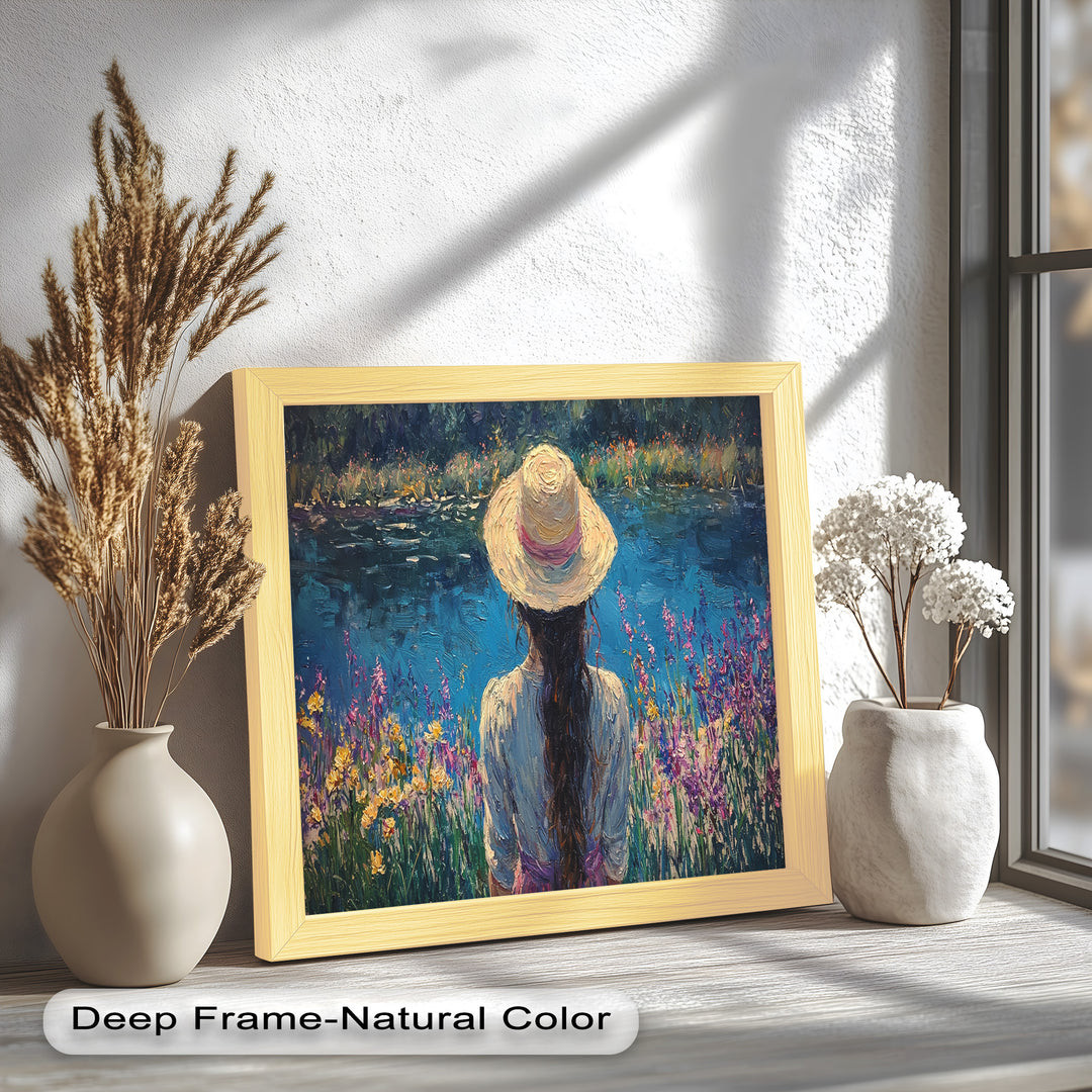 Girl by the Water – Impressionist Oil Painting
