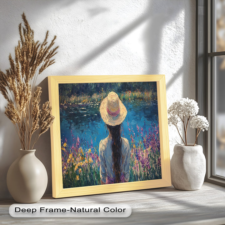 Girl by the Water – Impressionist Oil Painting