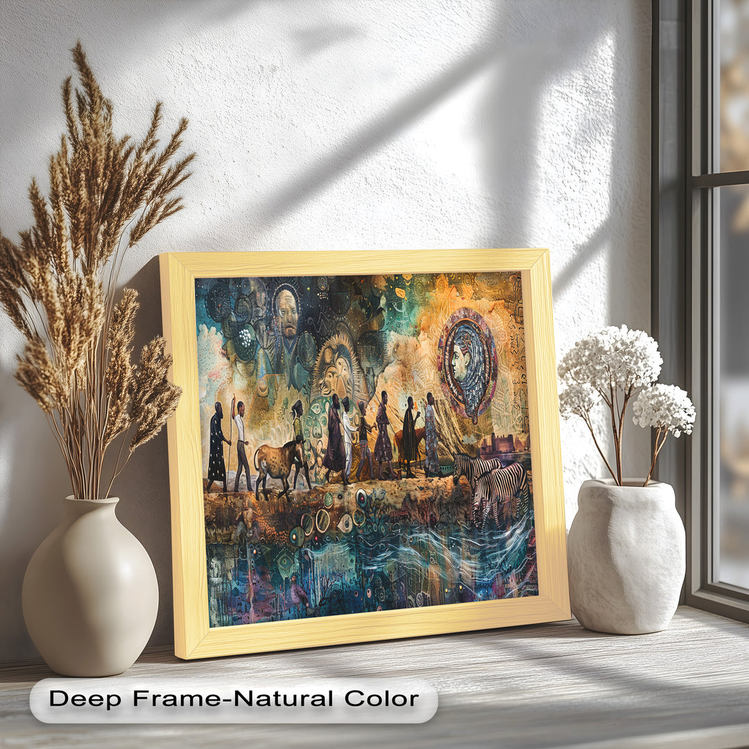 Echoes of Migration – Symbolic Journey Through Time Oil Painting