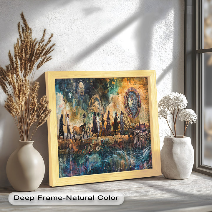 Echoes of Migration – Symbolic Journey Through Time Oil Painting