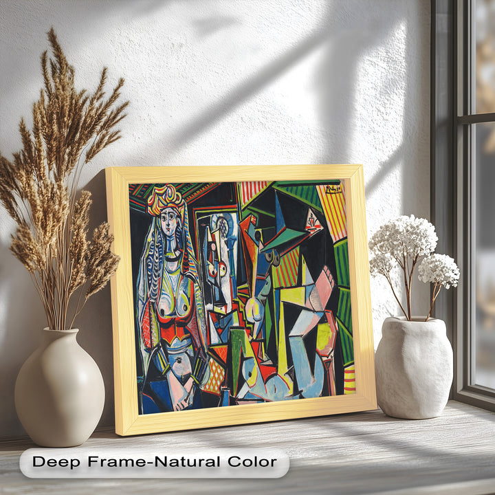The Mirror Within – Bold Cubist Interior Picasso Oil Painting