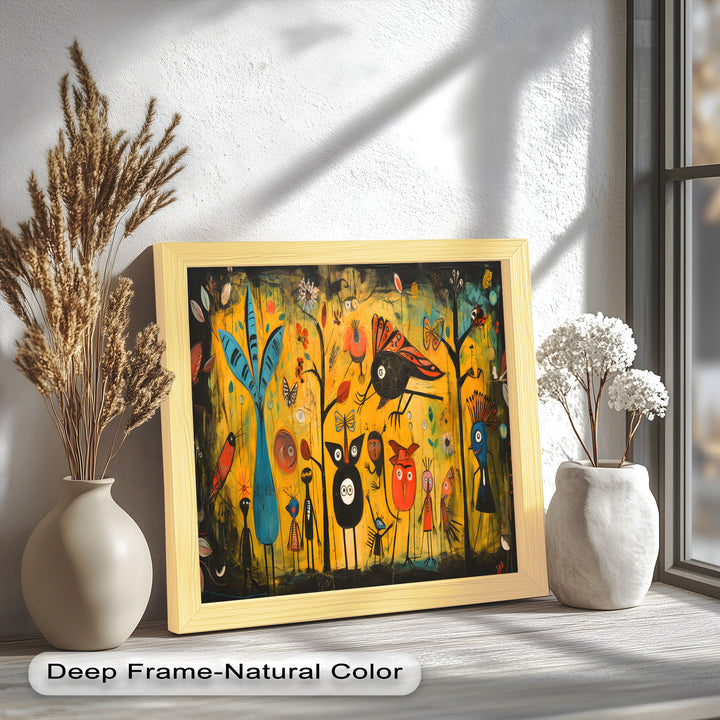 Whimsy in the Wild – Surreal Forest Creature Picasso Oil Painting
