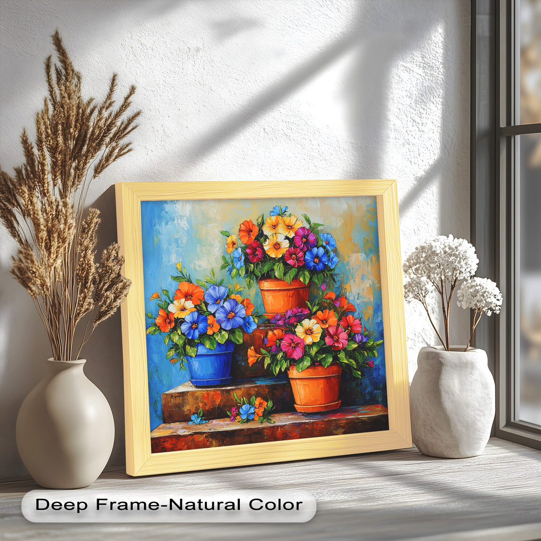Flower Pots Wall Decor – Botanical Oil Paintings