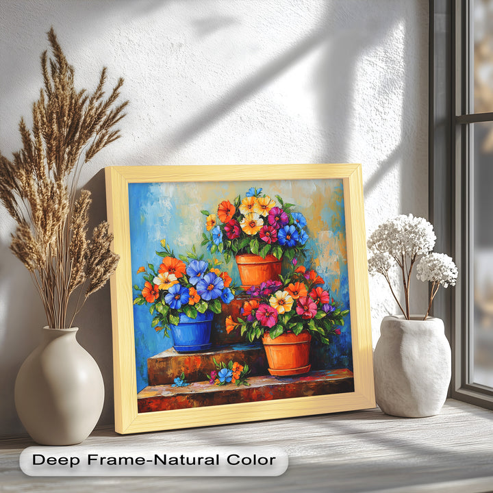 Flower Pots Wall Decor – Botanical Oil Paintings