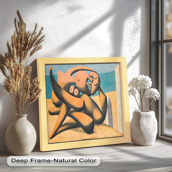 Lovers by the Sea – Abstract Embrace Picasso Oil Painting