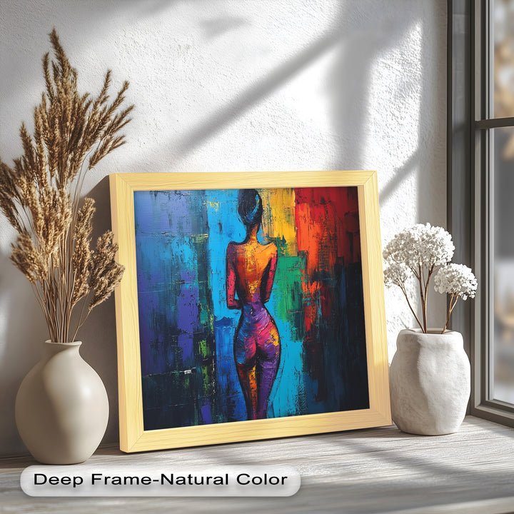 Radiant Contours – Bold Abstract Figurative Oil Painting