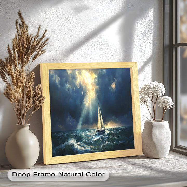 Stormy Horizon – Boat Oil Painting