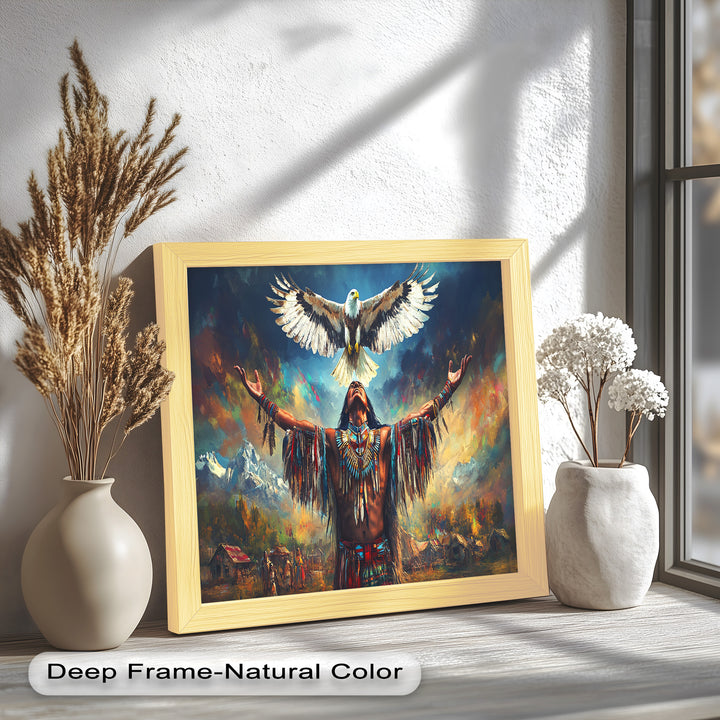 Call of the Sky – Native Ceremony Oil Painting