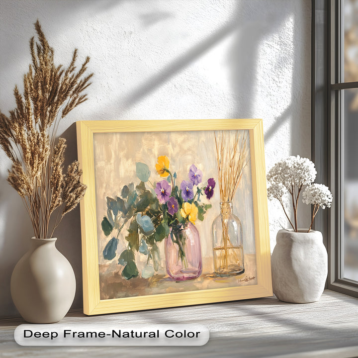 Purple & Yellow Flowers – Botanical Oil Painting