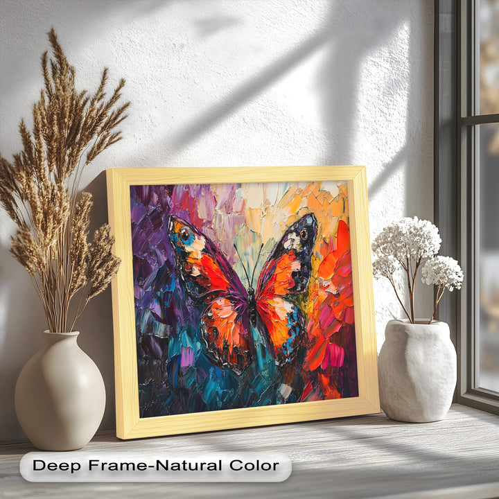 Radiant Butterfly in Blooming Spectrum - Animal Oil Painting