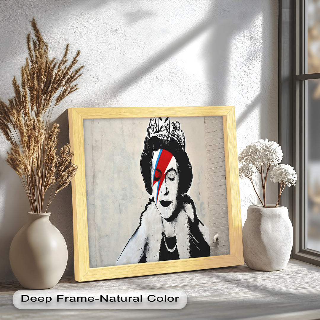Royal Rebellion – Queen with Bowie Bolt Banksy Oil Painting