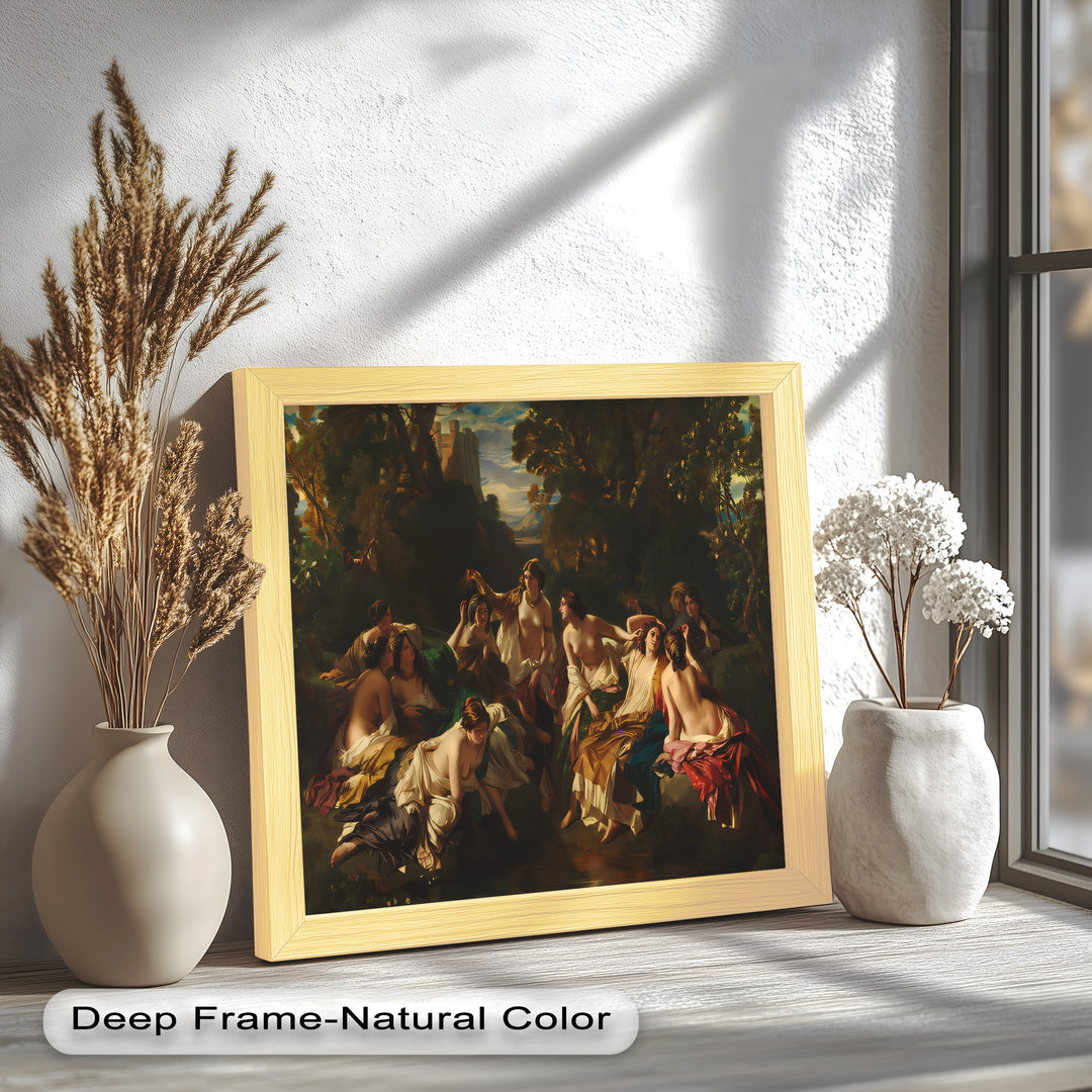 Twilight Reverie – Neoclassical Gathering of Maidens Oil Painting