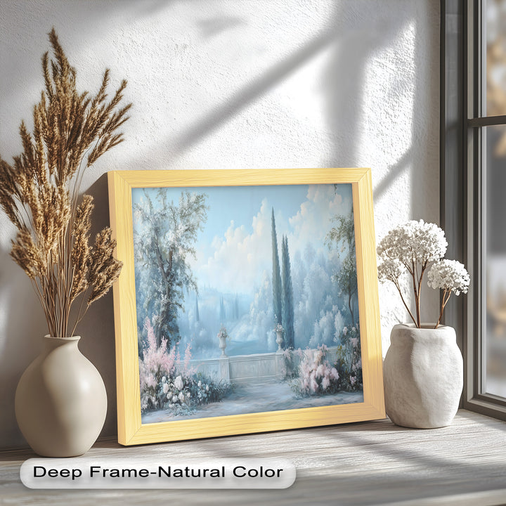 Serene Garden Terrace – Landscape Oil Painting