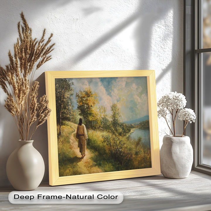 Jesus Walking on Path – Religious Oil Painting