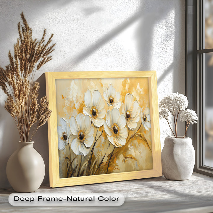 Golden Petals Elegance – Floral Oil Paintings