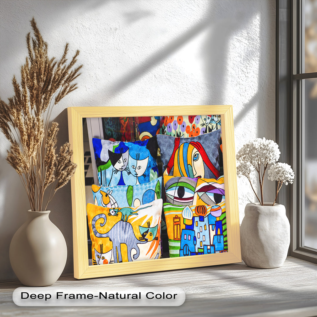 Colorful Cubist Cat & Face Pillows – Picasso Oil Painting