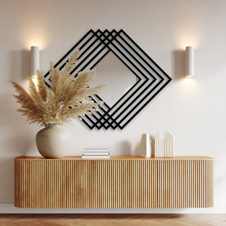 abstract diamond floor mirror