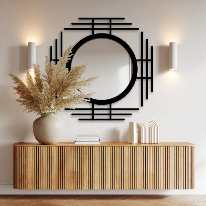 geometric frame floor mirror