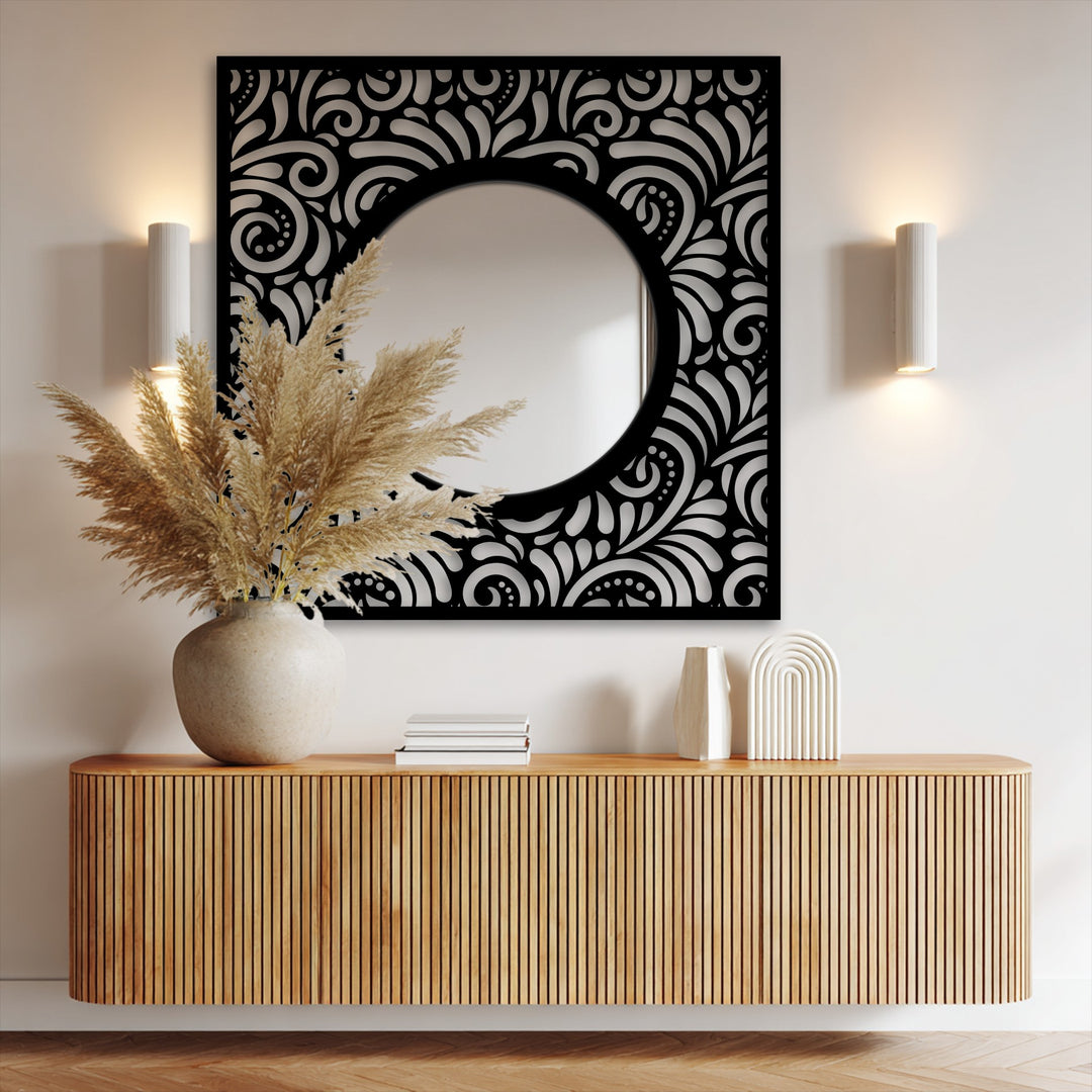 round center floor mirror