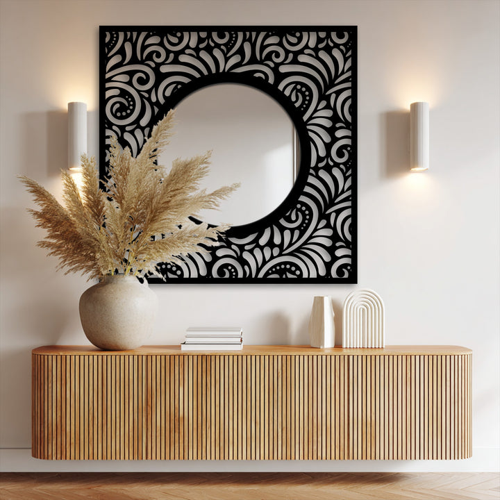 round center floor mirror
