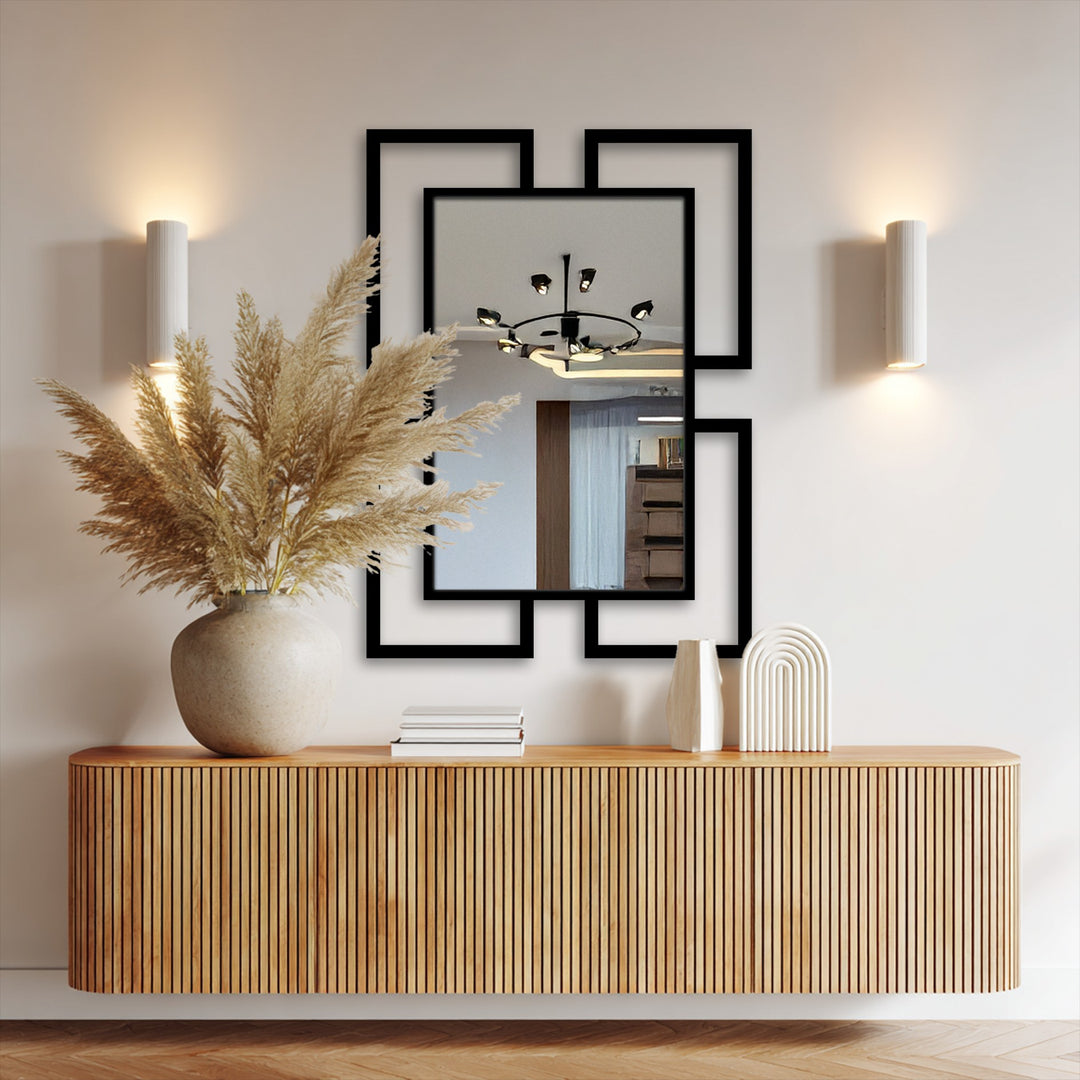 Oval der kosmischen Wellen Wandspiegel  – Moderner, geschichteter Metallspiegel