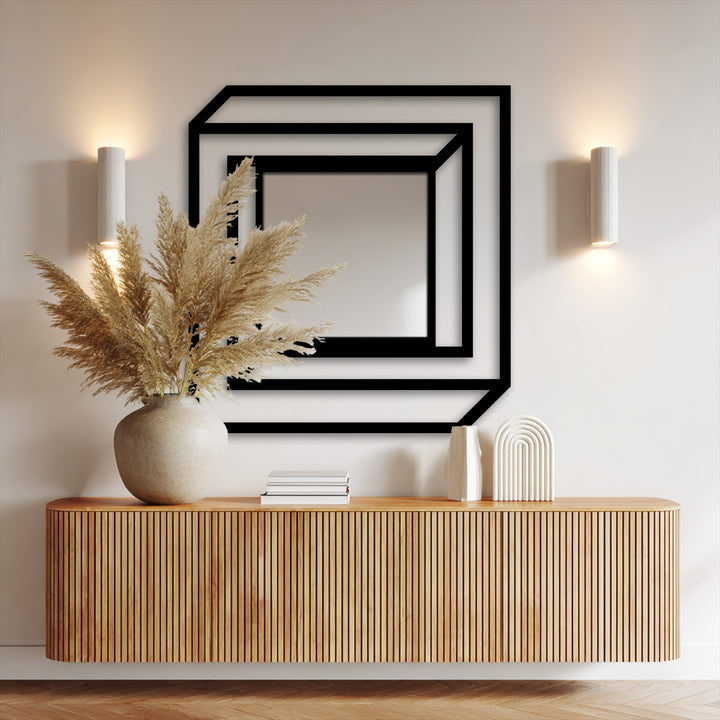 Sculptural geometric wall mirror