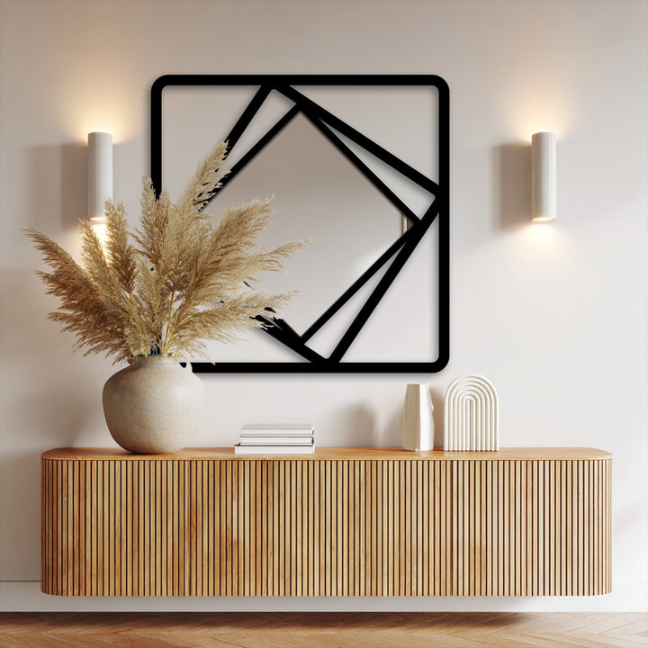 Abstract geometric metal mirror