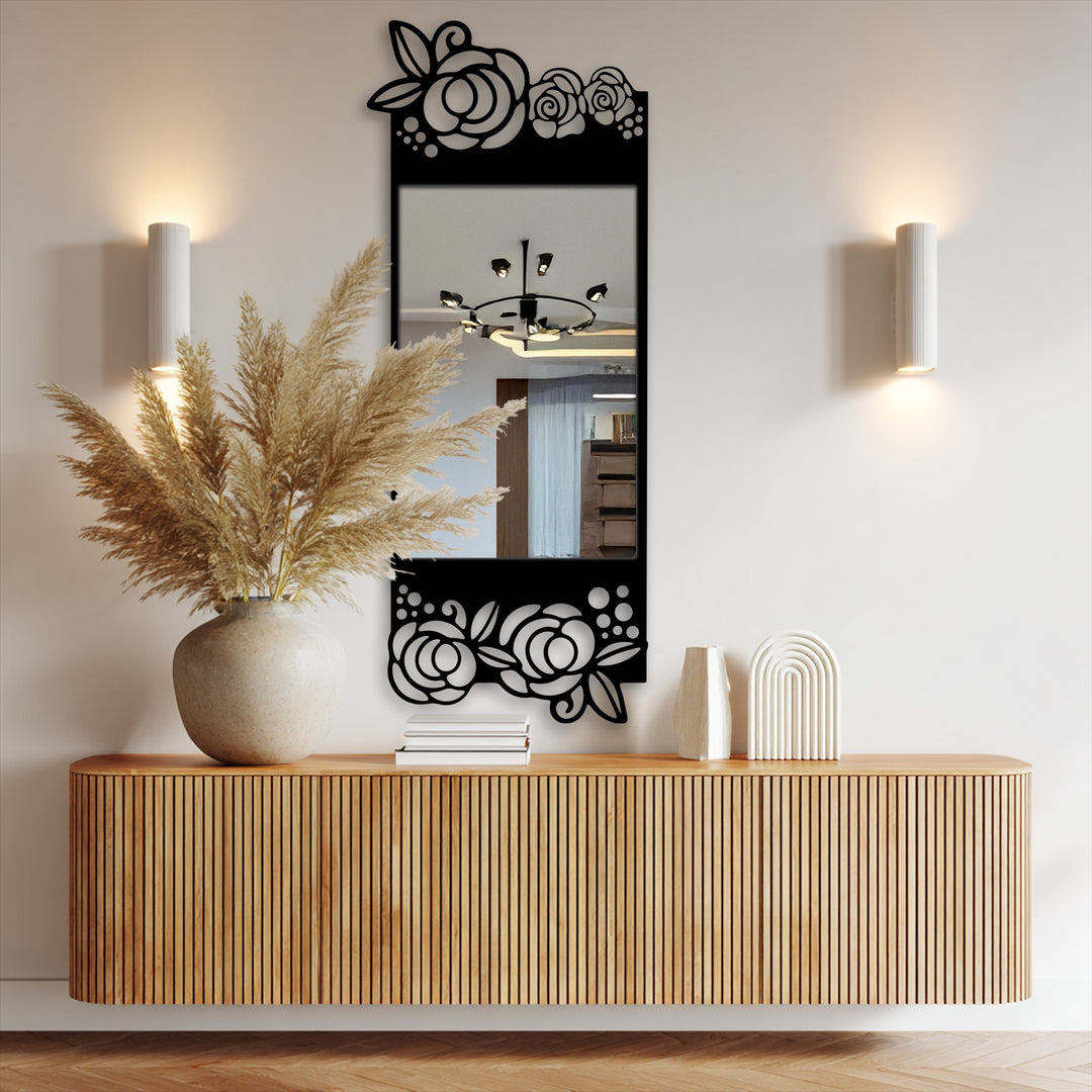 Décoration ronde à motif grec Miroir Mural–Décoration murale miroir classique moderne