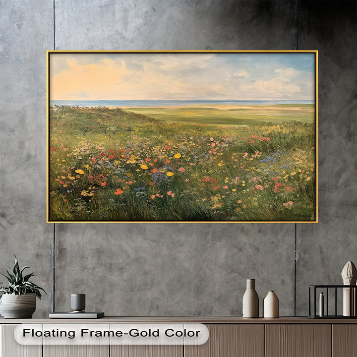 Seaside Meadow View – Landscape Oil Painting
