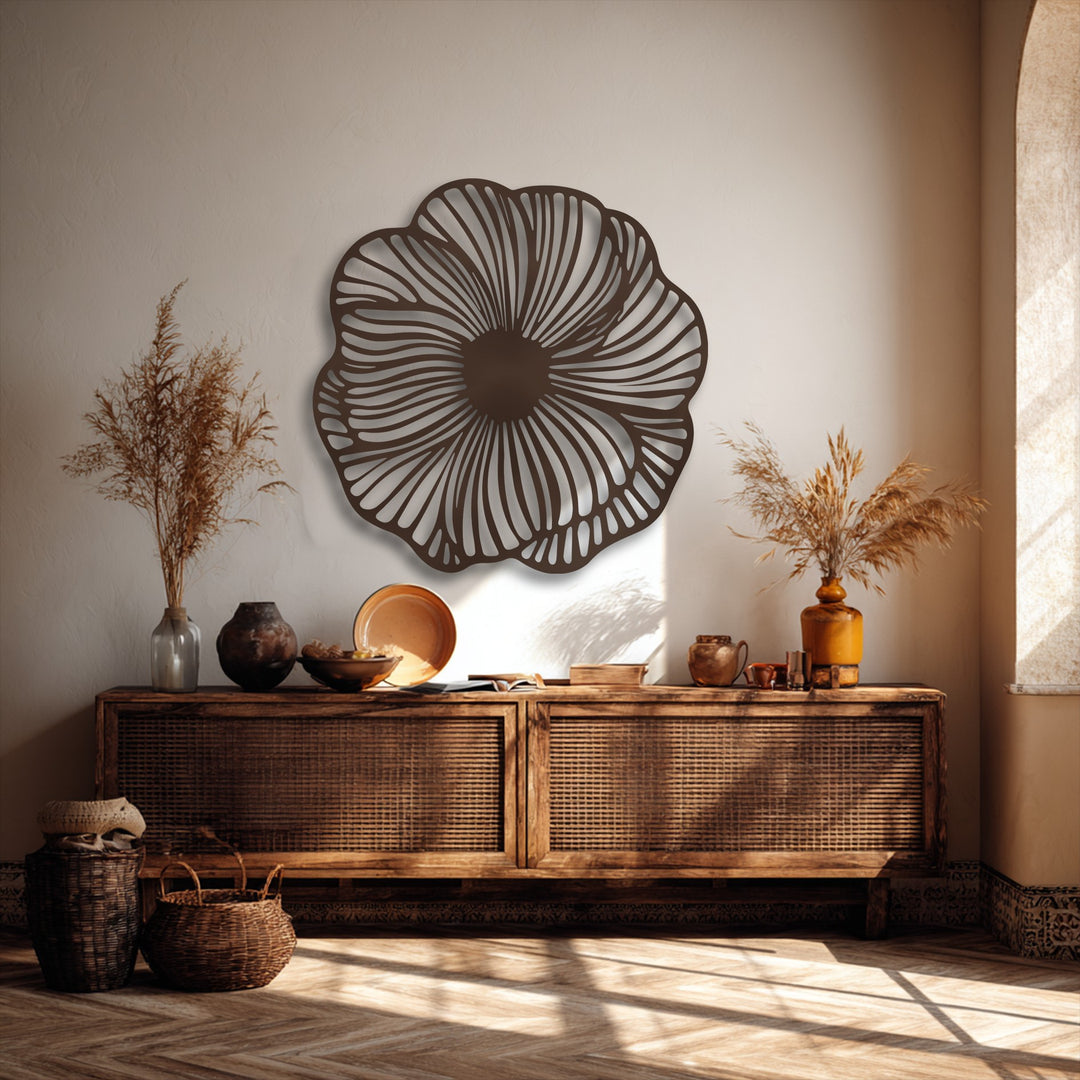 Abstract Floral Metal Wall Art – Modern Organic Wall Decor