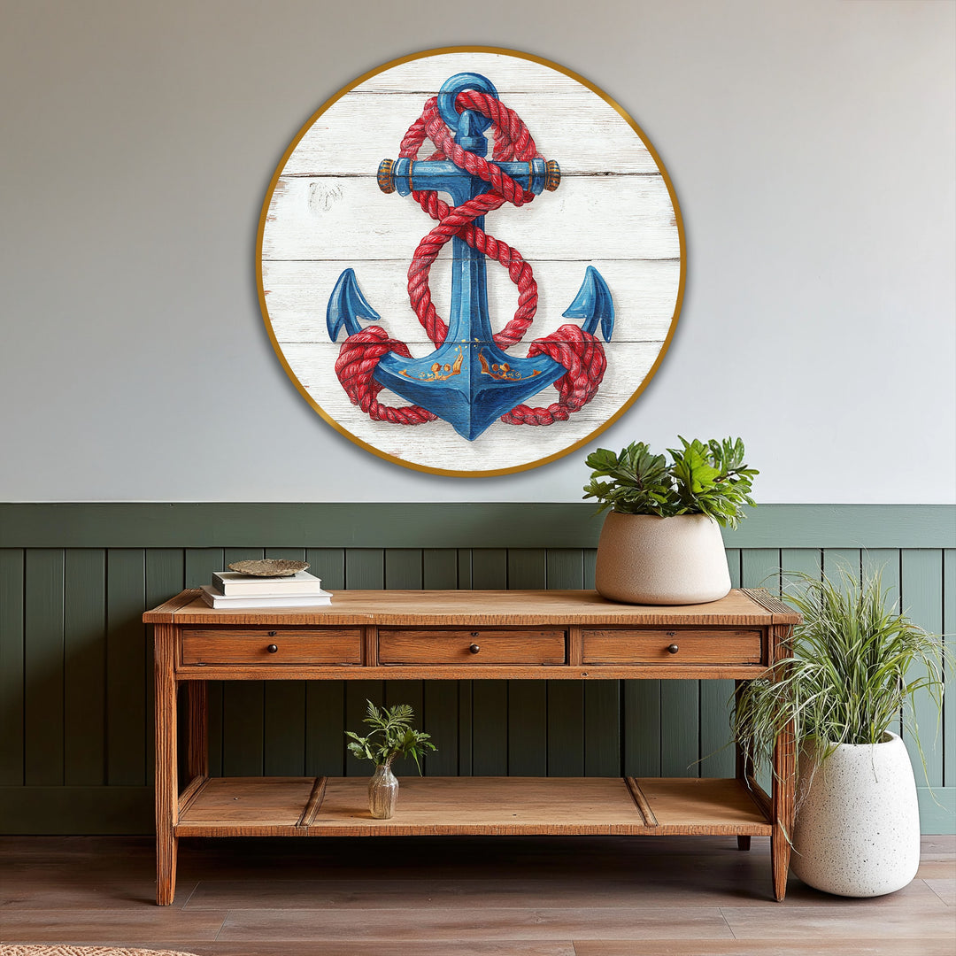 rustic nautical anchor painting