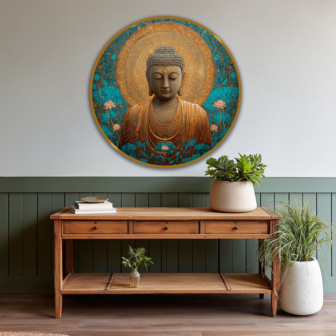 round decorative buddha art