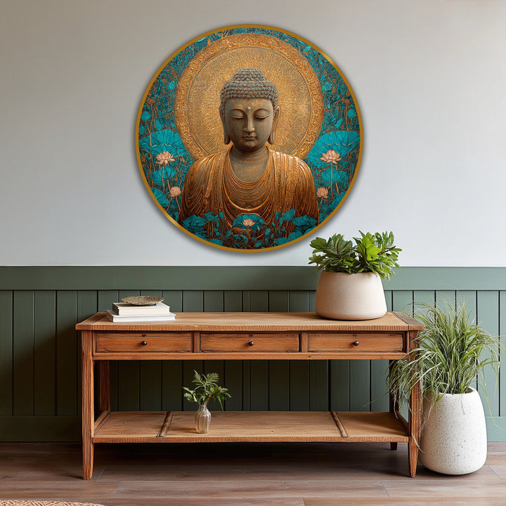 round decorative buddha art