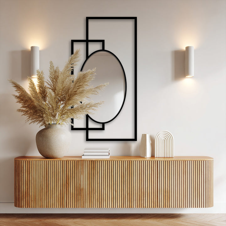 Minimal wall décor oval mirror