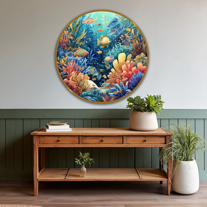 underwater ocean round art