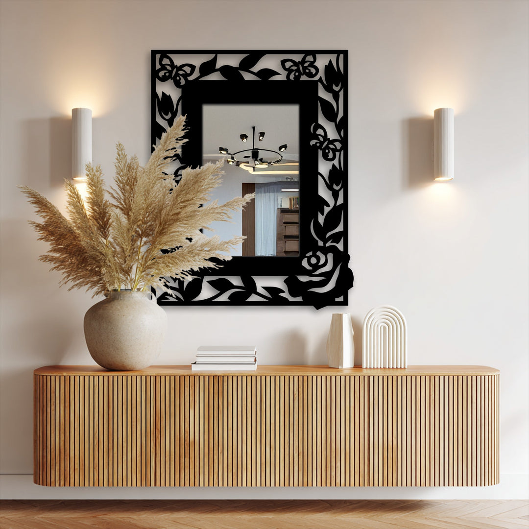 Décoration ronde à motif grec Miroir Mural–Décoration murale miroir classique moderne