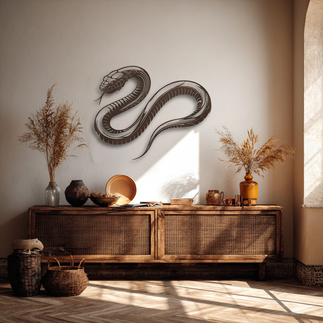 Venom Curve – Snake Silhouette Metal Wall Art