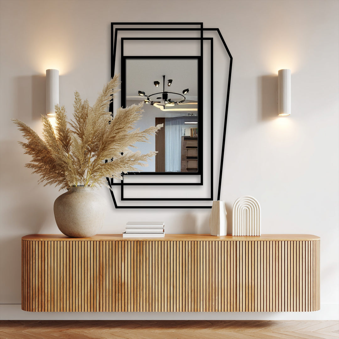 Décoration ronde à motif grec Miroir Mural–Décoration murale miroir classique moderne