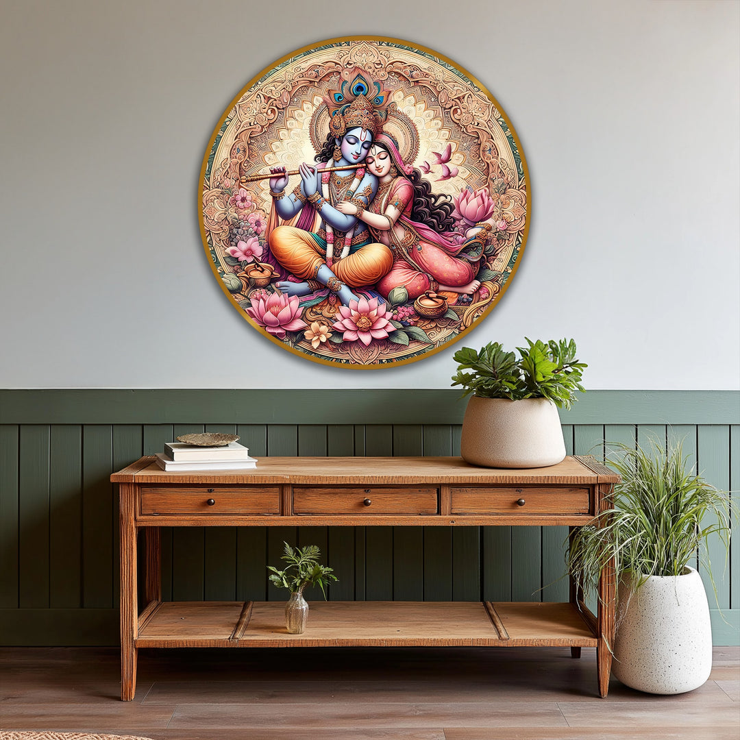round religious oil painting