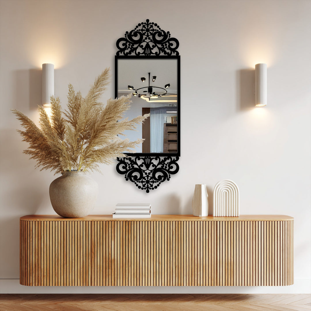 Llave griega redonda decorativa Espejo De Pared – Decoración de pared con espejo clásico moderno