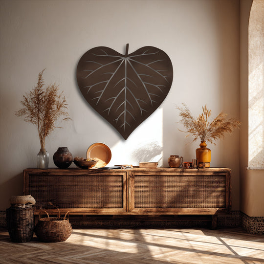 Two woven baskets sit on sun-drenched wooden flooring, providing a warm foreground accent to the overall natural decoration wall art display.
