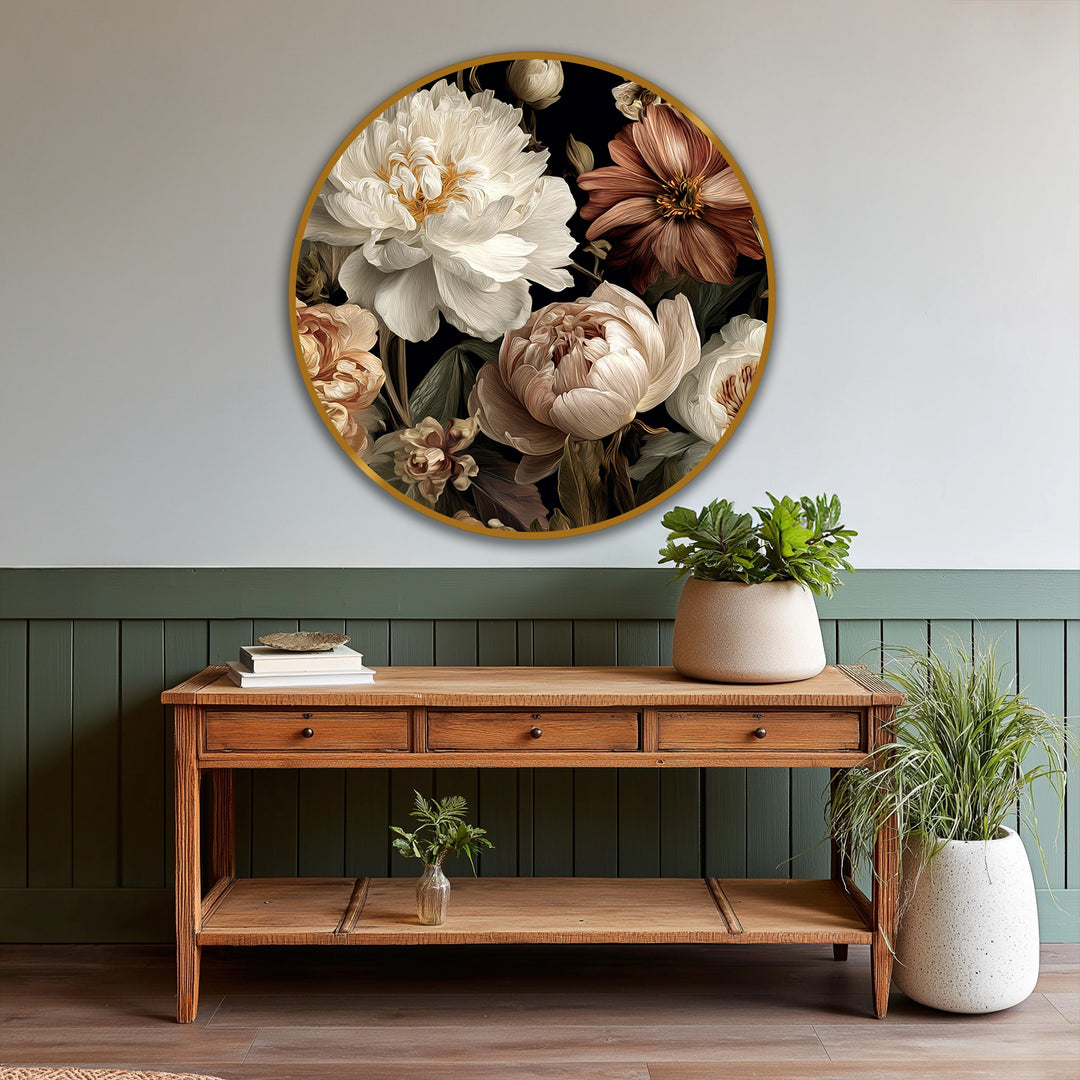 botanical round wall art