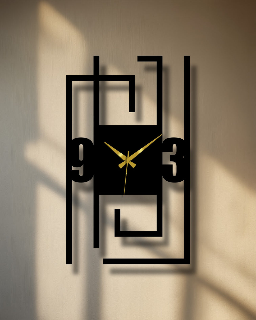 Crafted with durable metal, this modern numeric wall clock features an abstract line frame highlighting the quality of the metal art for wall.