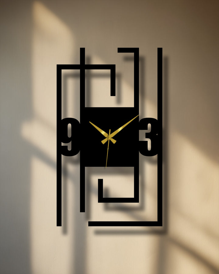 Crafted with durable metal, this modern numeric wall clock features an abstract line frame highlighting the quality of the metal art for wall.
